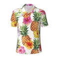 thumbnail image 1 of Balery Hawaiian Pineappl Printed Men’s Short Sleeve Polo Shirt, Midweight Men's Shirt,Golf Polo shirts -3X-Large, 1 of 9