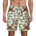thumbnail image 1 of Balery Hawaiian Style Mens Swim Trunks Swim Shorts for Men Quick Dry Inseam Beach Shorts with Compression Liner Pocket-X-Large, 1 of 9