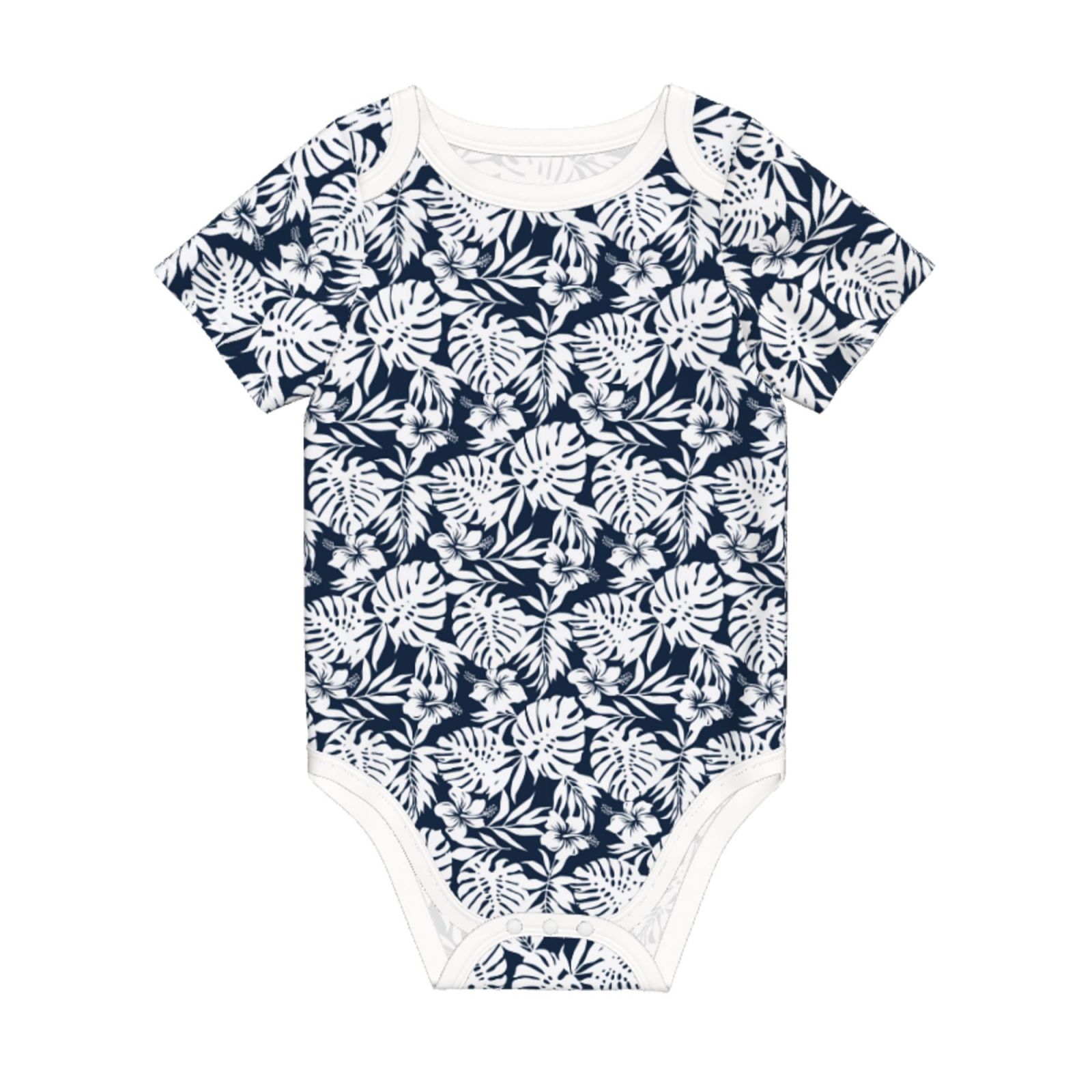 Balery Hawaiian Style Pattern Baby Climbing Clothes Infant Bodysuit Cute Infant Bodysuit Baby Romper-9M