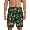 thumbnail image 1 of Balery Hawaiian Tribal Mask Men's Cotton Knit Pajama Shorts Waistband & Pockets,Short Pajama Pants-Medium, 1 of 8