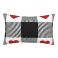 thumbnail image 1 of Balery Heart Black Buffalo Plaid Gingham Pillow Covers,Bed Pilowcases,Reversible Plush Throw Pillow Covers End Pillow Encasement,Pillow Case - 14"X20", 1 of 9