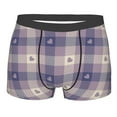 thumbnail image 1 of Balery Heart Check Plaid Men's Boxer Briefs, Soft and Breathable Cotton Underwear with nylon Waistband-Medium, 1 of 9