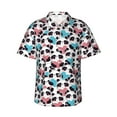 thumbnail image 1 of Balery Heart Panda Print Men's Hawaiian Shirts Short Sleeve Beach Shirt Relaxed Fit Vacation Button Down Shirts-X-Large, 1 of 9