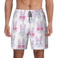 thumbnail image 1 of Balery Heart Rabbit Mens Swim Trunks Swim Shorts for Men Quick Dry Inseam Beach Shorts with Compression Liner Pocket-Large, 1 of 9
