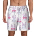 thumbnail image 1 of Balery Heart Rabbit Mens Swim Trunks Swim Shorts for Men Quick Dry Inseam Beach Shorts with Compression Liner Pocket-X-Large, 1 of 9