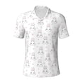 thumbnail image 1 of Balery Heart Rabbit Printed Men’s Short Sleeve Polo Shirt, Midweight Men's Shirt,Golf Polo shirts -, 1 of 8