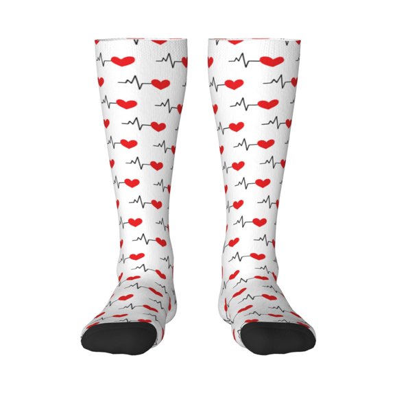 Balery Heartbeat Symbol Fun Novelty Socks Men'S Women'S Crew Socks Funny Crazy Novelty Socks Quirky And Cool Socks