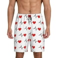 thumbnail image 1 of Balery Heartbeat Symbol Men's Cotton Knit Pajama Shorts Waistband & Pockets,Short Pajama Pants-4X-Large, 1 of 8