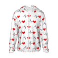 thumbnail image 1 of Balery Heartbeat Symbol Men's Women's UPF 50+ Sun Protection Lightweight Hoodie Performance Long Sleeve Shirt for Fishing Running-3X-Large, 1 of 9
