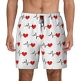 thumbnail image 1 of Balery Heartbeat Symbol Mens Swim Trunks Swim Shorts for Men Quick Dry Inseam Beach Shorts with Compression Liner Pocket-Large, 1 of 9