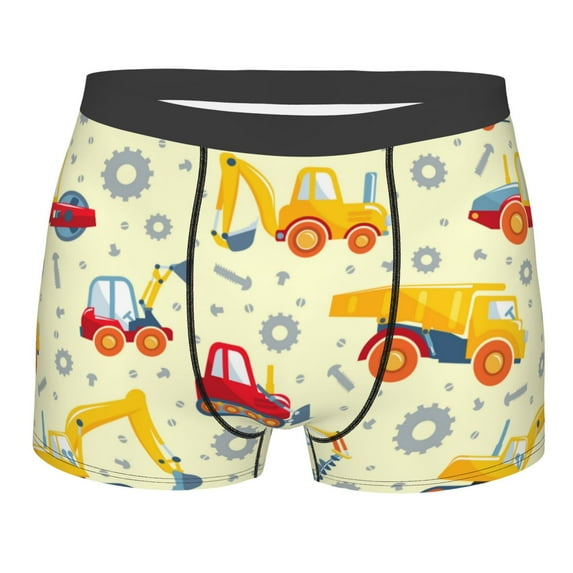 Balery Heavy Equipment Men's Boxer Briefs, Soft and Breathable Cotton Underwear with nylon Waistband-Medium