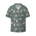 thumbnail image 1 of Balery Hedgehogs and Flowers Men's Casual Button Down Shirt Short Sleeve Textured Summer Cuban Beach Shirts-Medium, 1 of 7