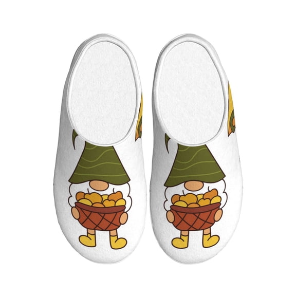 Balery Hello Autumn Pattern Women's Fuzzy Memory Foam Slippers Fluffy Winter House Shoes Indoor and Outdoor-37/38