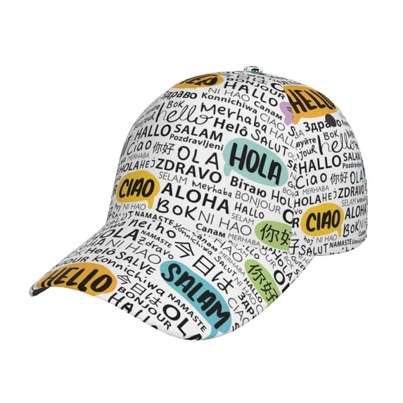 Balery Hello Baseball Cap For Women Men,Adjustable Size For Running Workouts And Outdoor Activities All Seasons