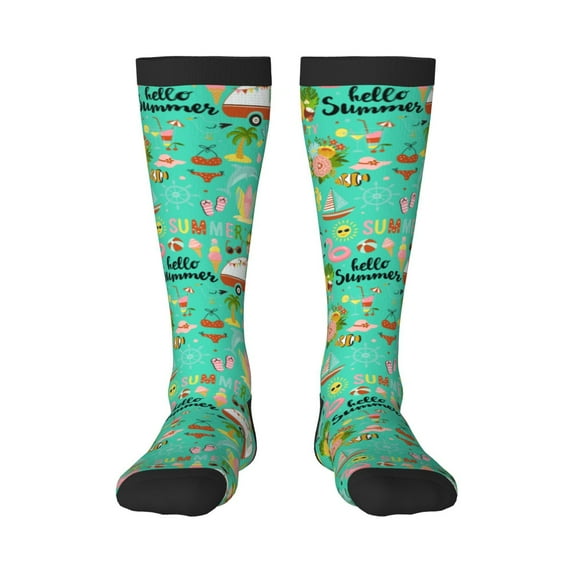 Balery Hello Summer Fun Novelty Socks Men'S Women'S Crew Socks Funny Crazy Novelty Socks Quirky And Cool Socks