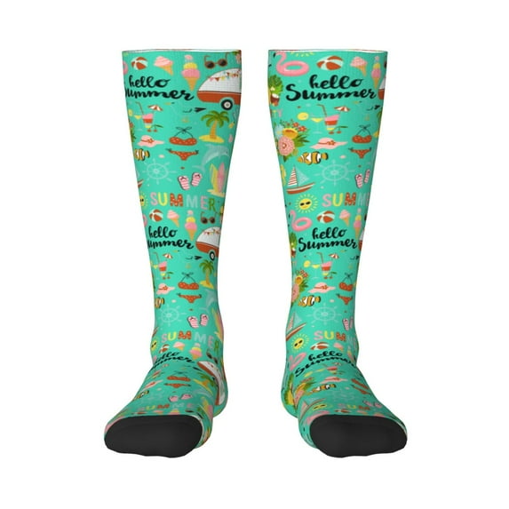 Balery Hello Summer Fun Novelty Socks Men'S Women'S Crew Socks Funny Crazy Novelty Socks Quirky And Cool Socks