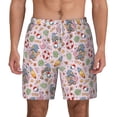 thumbnail image 1 of Balery Hello Summer With Gnome Mens Swim Trunks Swim Shorts for Men Quick Dry Inseam Beach Shorts with Compression Liner Pocket-Large, 1 of 9