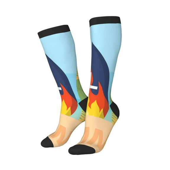 Balery Hello Summer3 Printed Novelty Socks Men's Women's Crew Socks Sports Socks Knee High Socks Cotton Socks Quirky and Cool Socks