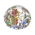 thumbnail image 1 of Balery Herbs And Wildflowers Shower Caps, Double Layer Waterproof Shower Cap, Double Layers Reusable Shower Cap With Soft Comfortable For Long Thick Hair Soft Bath Shower Hair Caps, 1 of 9