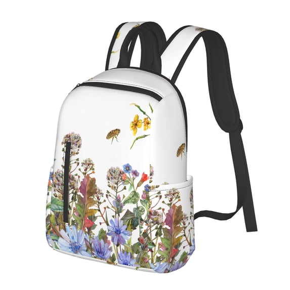 Balery Herbs and Wildflowers Lightweight Backpack for Men and Women - Durable and Water-Resistant, Ideal for School, Work, Travel, and Everyday Use