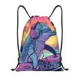 thumbnail image 1 of Balery Hip-Hop DJ Dolphin Pattern Drawstring Backpack Bag Sport Gym Sackpack Cinch Bags Pattern Drawstring Backpack Bag Sport Gym Sackpack Cinch Bags -Small, 1 of 6
