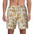 thumbnail image 1 of Balery Hippie Bee Honeycomb Mens Swim Trunks Swim Shorts for Men Quick Dry Inseam Beach Shorts with Compression Liner Pocket-Large, 1 of 9