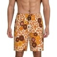 thumbnail image 1 of Balery Hippie Ditsy Floral Men's Cotton Knit Pajama Shorts Waistband & Pockets,Short Pajama Pants-4X-Large, 1 of 8