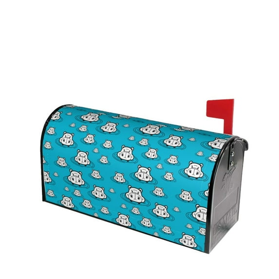 Balery Hippo In Water Head Mailbox Cover - Standard Size-21x18 in