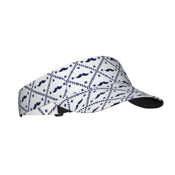 Balery Hipster Mustache Sport Wear Athletic Visor Sun Sports Visor Hat Visor Adjustable Cap for Women and Men (One Size)