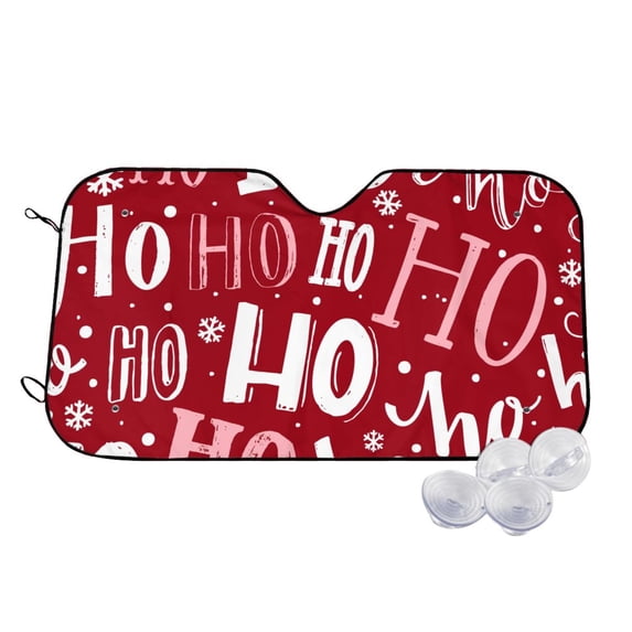 Balery Ho Pattern Funny Christmas Print Car Windshield Sun Shade,Windshield Sunshade for Car Pickup Truck SUV Accessories-Medium