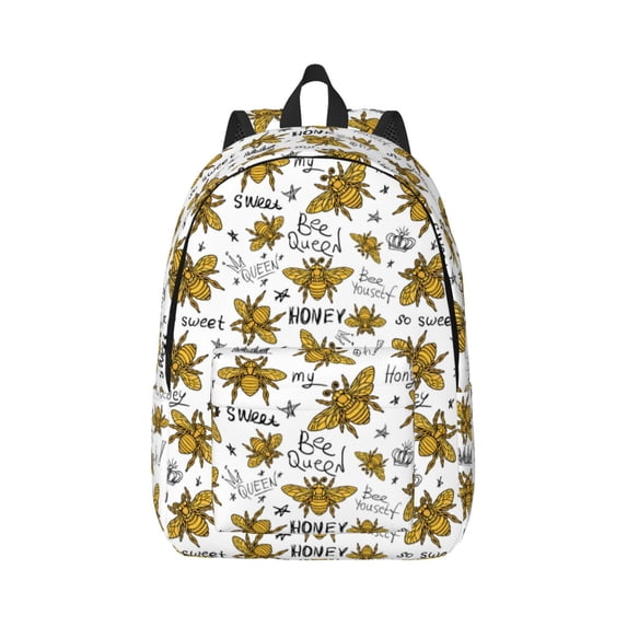 Balery Hohey Bee Golden2 Vintage Canvas Backpack for Men and Women - Large Capacity, Durable Travel Laptop Bag for School, Work, Hiking, and Outdoor Activities