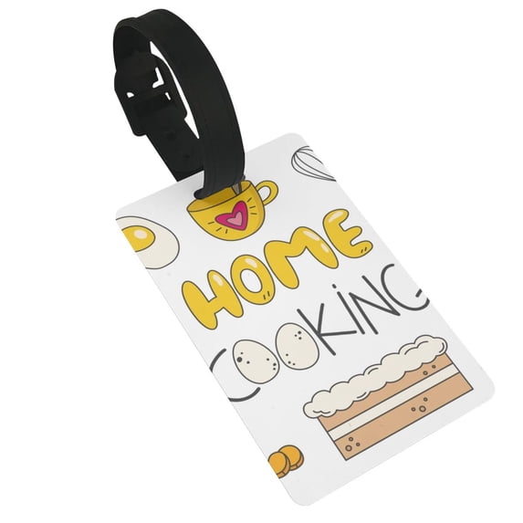 Balery Home Cooking Print Durable Luggage Tags with Secure Strap, Personalized Travel ID Tags for Suitcases, Bags, and Backpacks - Easy Identification for Men and Women