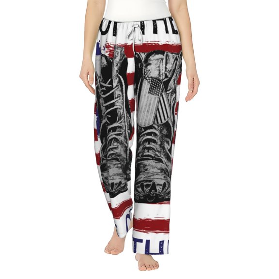 Balery Home Of The Free Because Of The Brave print Women's Pajama Pants,Ultra Lightweight Pjs,Lounge Pant-Small