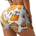thumbnail image 1 of Balery Honey Bee Set Printed Workout Shorts for Women Seamless Scrunch Short Gym Yoga Running Sport Active Exercise Fitness Shorts-Large, 1 of 8