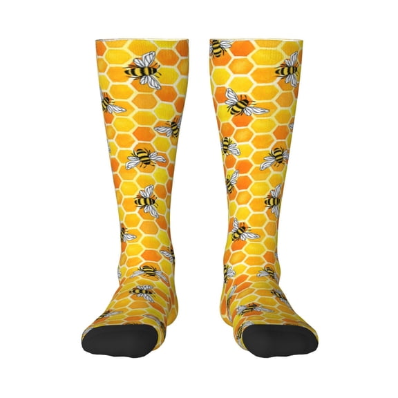 Balery Honeycombs Fun Novelty Socks Men'S Women'S Crew Socks Funny Crazy Novelty Socks Quirky And Cool Socks