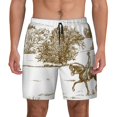 thumbnail image 1 of Balery Horse Rider In Field Mens Swim Trunks Swim Shorts for Men Quick Dry Inseam Beach Shorts with Compression Liner Pocket-Small, 1 of 9