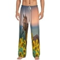 thumbnail image 1 of Balery Horse Sunflowers print Men's Pajama Pants,Ultra Lightweight Pjs,Lounge Pant-Small, 1 of 9