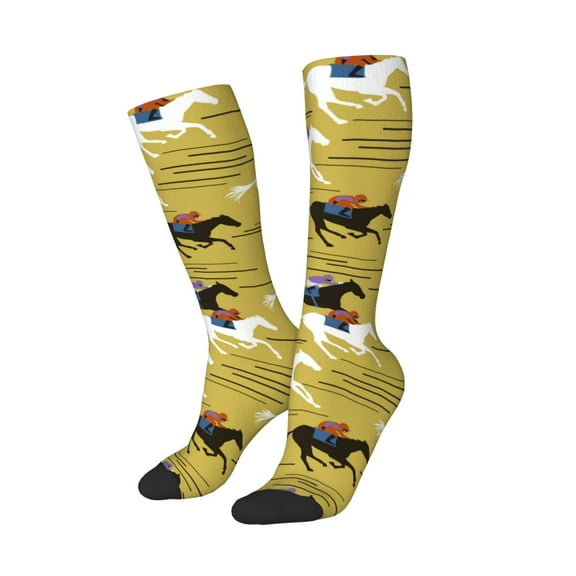 Balery Horsemen In Horseraces Printed Novelty Socks Men's Women's Crew Socks Sports Socks Knee High Socks Cotton Socks Quirky and Cool Socks