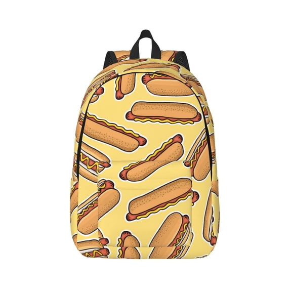 Balery Hot Dogs Vintage Canvas Backpack for Men and Women - Large Capacity, Durable Travel Laptop Bag for School, Work, Hiking, and Outdoor Activities
