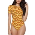 thumbnail image 1 of Balery Hot Dogs Women's Short Sleevee Crew Neck Bodysuit Tops Short Sleeve Tops Basic-X-Large, 1 of 9