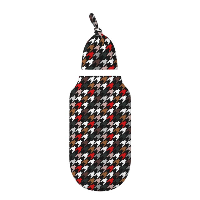Balery Houndstooth Green Red Printed Baby Swaddle Receiving Blankets