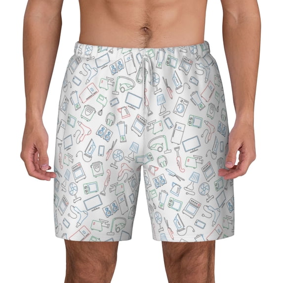 Balery Household Appliances Mens Swim Trunks Swim Shorts for Men Quick Dry Inseam Beach Shorts with Compression Liner Pocket-XX-Large