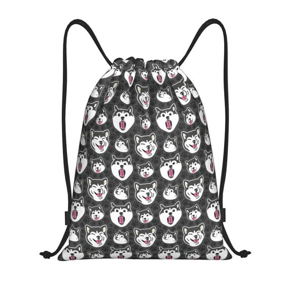 Balery Husky Pattern Drawstring Backpack Bag Sport Gym Sackpack Cinch Bags Pattern Drawstring Backpack Bag Sport Gym Sackpack Cinch Bags -Small