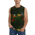 thumbnail image 1 of Balery Hybrid Parrot in the Forest Men's Sleeveless Muscle Shirts Workout Tank Top, Moisture Wicking, Odor Protection-3X-Large, 1 of 8
