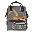 thumbnail image 1 of Balery I Like Big Digger Mummy Backpack - Waterproof Twill Canvas, Large Capacity Diaper Bag with Multiple Pockets and Adjustable Straps, 1 of 6