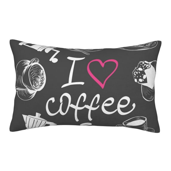 Balery I Love Coffee Bedding Queen Pillow Cases - Envelope Closure - Soft Brushed Microfiber Fabric - Shrinkage and Fade Resistant Pillow Cases-16"x24"