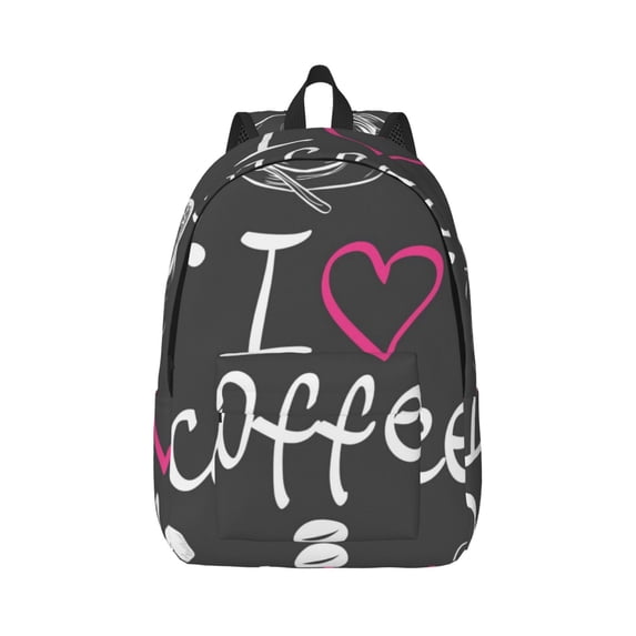Balery I Love Coffee Vintage Canvas Backpack for Men and Women - Large Capacity, Durable Travel Laptop Bag for School, Work, Hiking, and Outdoor Activities