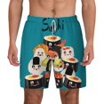 thumbnail image 1 of Balery I Love Sushi Mens Swim Trunks Swim Shorts for Men Quick Dry Inseam Beach Shorts with Compression Liner Pocket-X-Large, 1 of 9