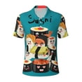 thumbnail image 1 of Balery I Love Sushi Printed Men’s Short Sleeve Polo Shirt, Midweight Men's Shirt,Golf Polo shirts -, 1 of 9