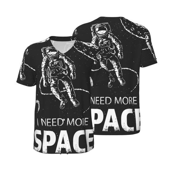 Balery I Need More Space Baseball Jersey for Men Casual Button Down Shirts Short Sleeve Active Team Sports Uniform-Medium
